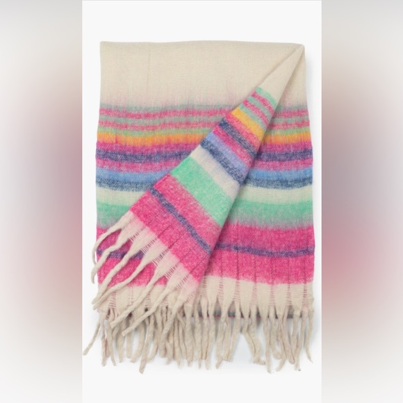 Free People Skye Stripe Blanket in ivory - Picture 3 of 3